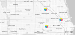 Passion House Locations in Chicago on a Google Map of the city.