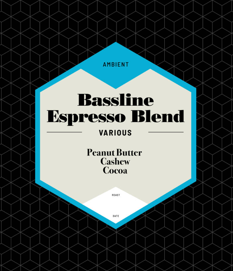 Bassline Coffee Description - Peanut Butter Cashew, Cocoa - Ambient Genre