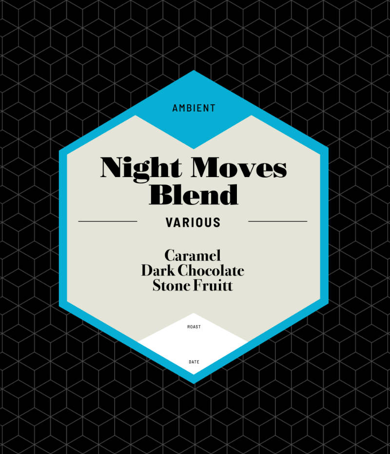 Night Moves  Description - Caramel, Dark Chocolate, Stone Fruit - Ambient Genre